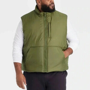 XXL Puffer Vest Men Green All in Motion